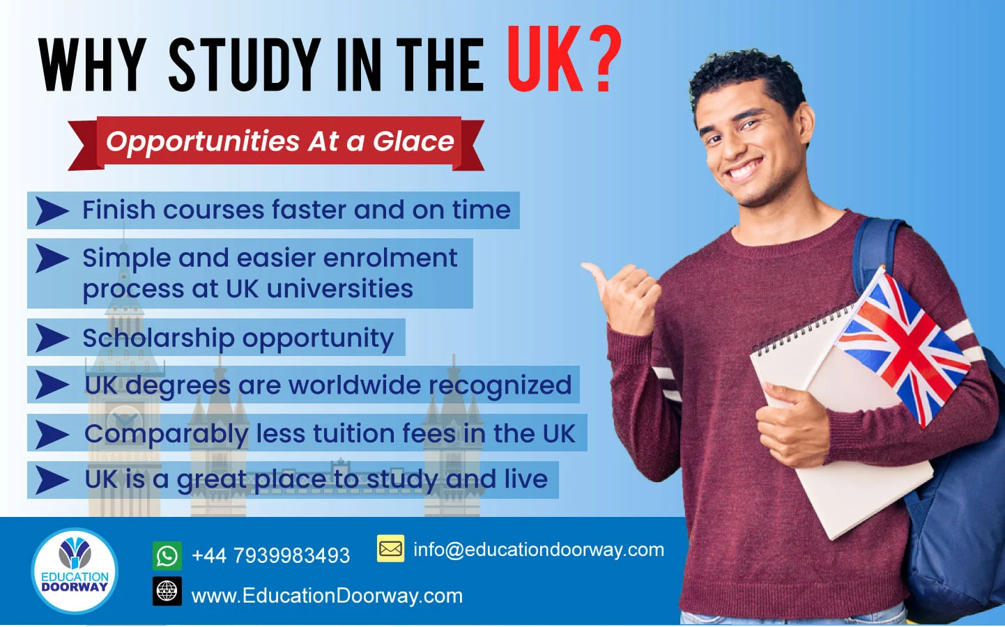 Study in the UK with two years Work Permit